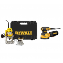 Įrankių rinkinys Frezuoklis DeWALT D26204K + Elektrinis šlifuoklis DeWALT DWE6423