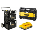 1-70-349 DeWALT TOUGHSYSTEM Vežimėlio ir dėžių komplektas + DeWALT radija + baterija