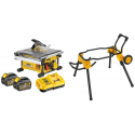 DCS7485T2 DeWALT 54 V išilginio pjovimo staklės + DWE74911 staklių stovas