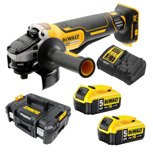 DCG406P2LRT DeWALT 18V kampinis šlifuoklis (2x5.0 Ah)