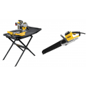 D24000 DeWALT 250 mm pjūklas plytelėms + D240001 stovas + DWE399 430 mm tuščiavidurių plytų pjūklas