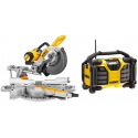 DWS727 DeWALT skersinio pjovimo staklės (250mm) + DE7023 pjūklo stalas