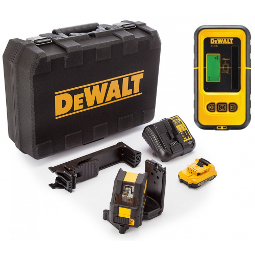 DCE0811D1R DeWALT lazerinis nivelyras + DE0892 linijinio lazerio detektorius