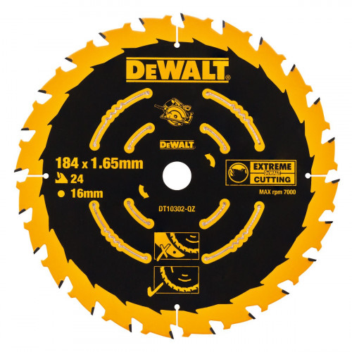 DeWALT diskas medienai 184x16 mm 24T/40T