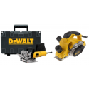 DW682K DeWALT 600W freza kaištiniams jungikliams + D26500 1050W elektrinis oblius 82 mm