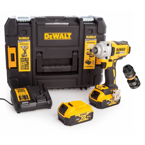 DCF894P2 DeWALT 18V smūginis veržliasukis (2x5.0 Ah) + DOVANA!