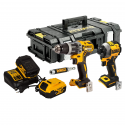 DCK296P2 DeWALT 18V kompaktiškas smūginis suktuvas + suktuvas-gręžtuvas (2x5.0 Ah) + DOVANA!