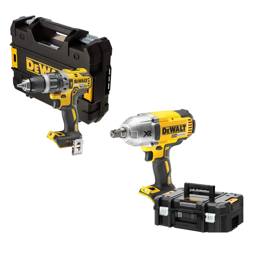 DCF899HNT DeWALT 18V smūginis veržliasukis + DCD796NT DeWALT 18V suktuvas – smūginis gręžtuvas