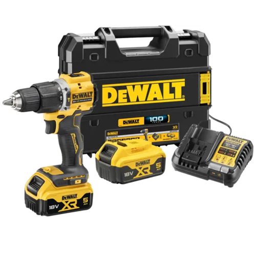 DCD100YP2T DeWALT 18V XR suktuvas – smūginis gręžtuvas (2x5.0 Ah)