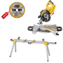 DWS773 DeWALT 216 mm skersinio pjovimo staklės 1300W + DE7023 staklių stovas + DOVANA!