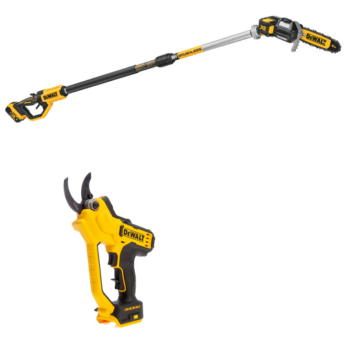 DCMPS567N DeWALT 18V aukštapjovė, 3 metrai + DCMPP568N 18V akumuliatorinis sekatorius