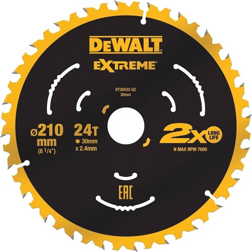 DeWALT 210x30mm pjovimo diskas išilginio pjovimo staklėms (24T/40T)