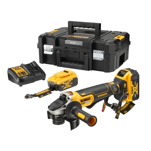 DCG406P2LRT DeWALT 18V kampinis šlifuoklis (2x5.0 Ah)