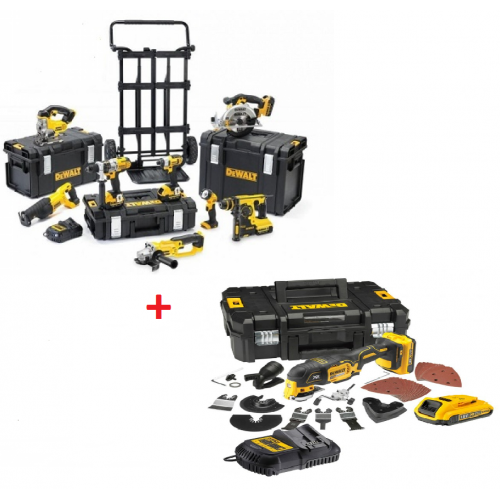 DCK892M4 DeWALT 18 V XR Li-Ion 5.0 Ah 8 ĮRANKIŲ RINKINYS + DeWALT daugiafuncinis įrankis