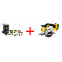 DCK895P4 DeWALT 8 įrankių rinkinys + DCS373M2 DeWALT 18V XR diskinis pjūklas metalui pjauti