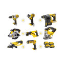 DCK895P4 DeWALT 8 įrankių rinkinys + DCS373M2 DeWALT 18V XR diskinis pjūklas metalui pjauti